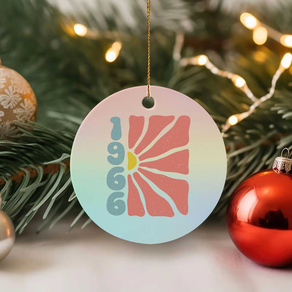 60th Birthday Ceramic Ornament Vintage 1966 Boho Flowers 60 Years Old Birthday TS11 1pc Pastel Print Your Wear