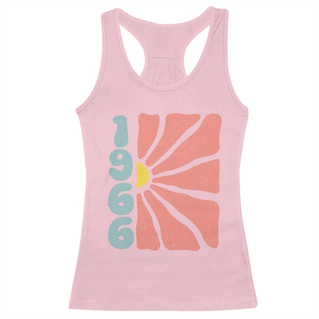 60th Birthday Racerback Tank Top Vintage 1966 Boho Flowers 60 Years Old Birthday TS11 Light Pink Print Your Wear