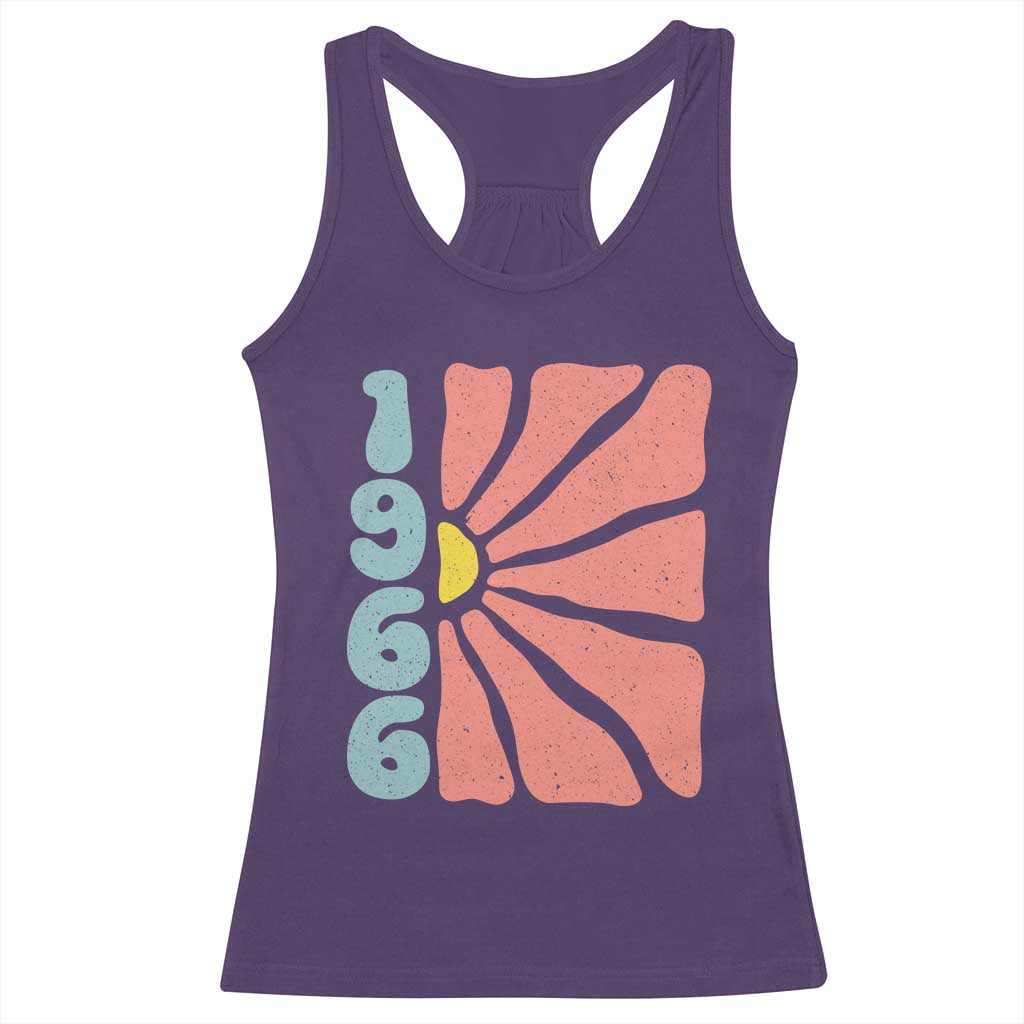60th Birthday Racerback Tank Top Vintage 1966 Boho Flowers 60 Years Old Birthday TS11 Purple Print Your Wear