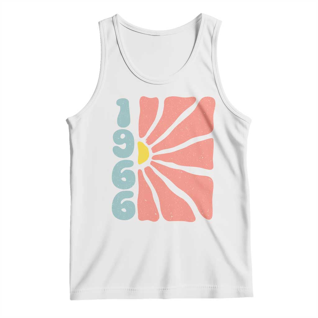 60th Birthday Tank Top Vintage 1966 Boho Flowers 60 Years Old Birthday TS11 White Print Your Wear