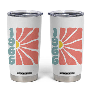 60th Birthday Tumbler Cup Vintage 1966 Boho Flowers 60 Years Old Birthday TS11 White Print Your Wear