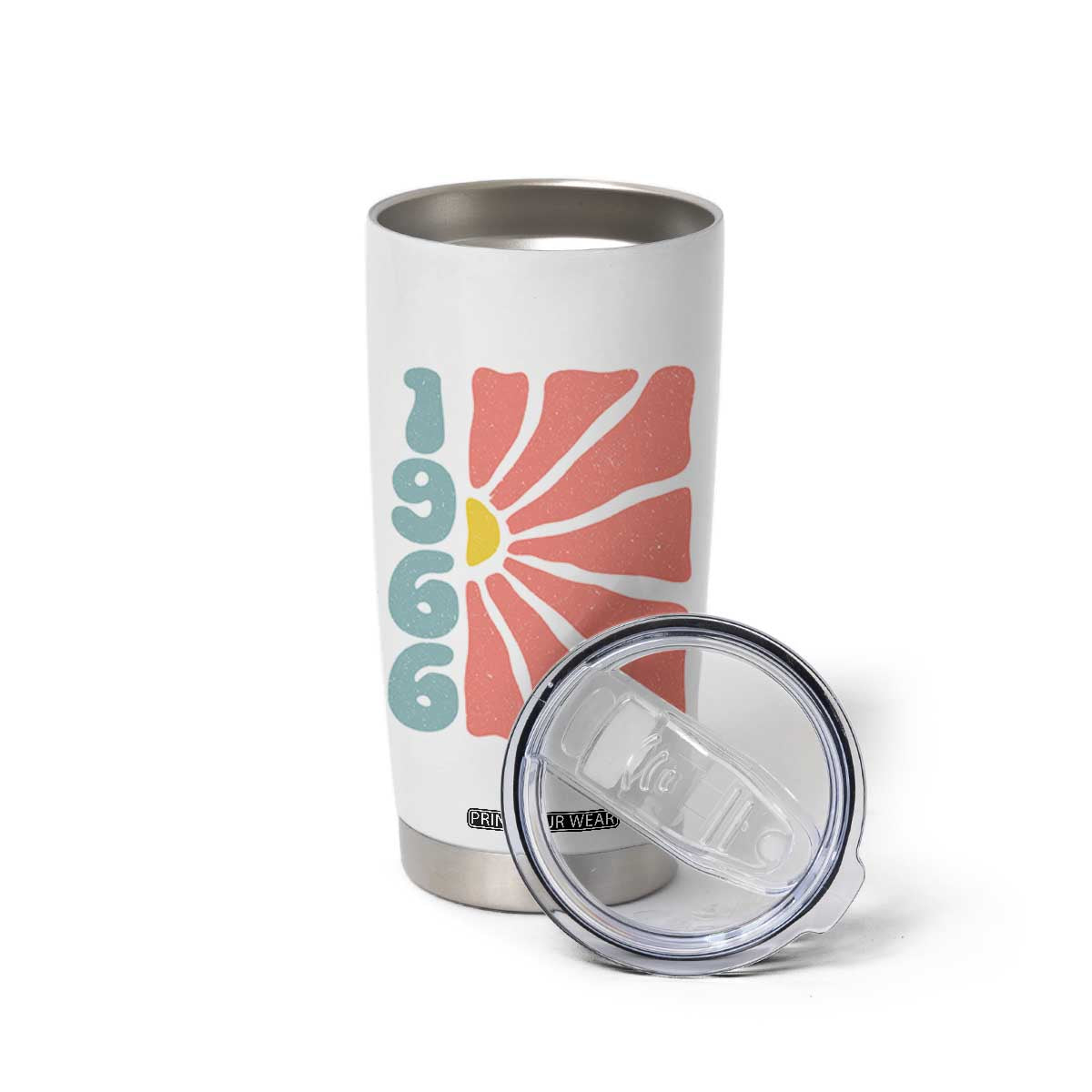 60th Birthday Tumbler Cup Vintage 1966 Boho Flowers 60 Years Old Birthday TS11 Print Your Wear
