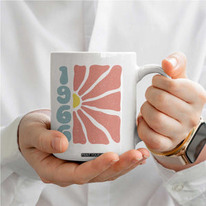 60th Birthday Coffee Mug Vintage 1966 Boho Flowers 60 Years Old Birthday TS11 Print Your Wear