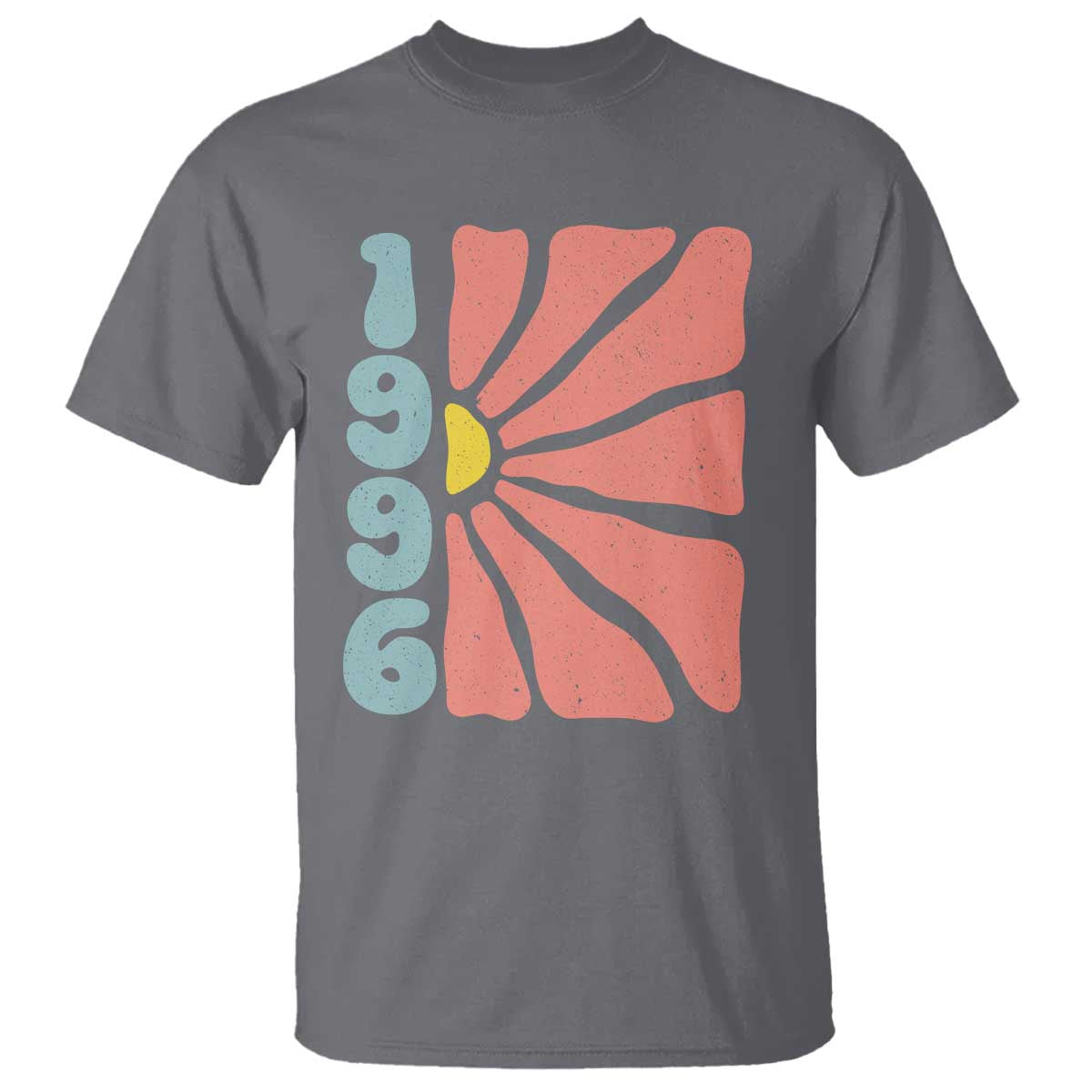 30th Birthday T Shirt Vintage 1996 Boho Flowers 30 Years Old Birthday TS11 Charcoal Print Your Wear