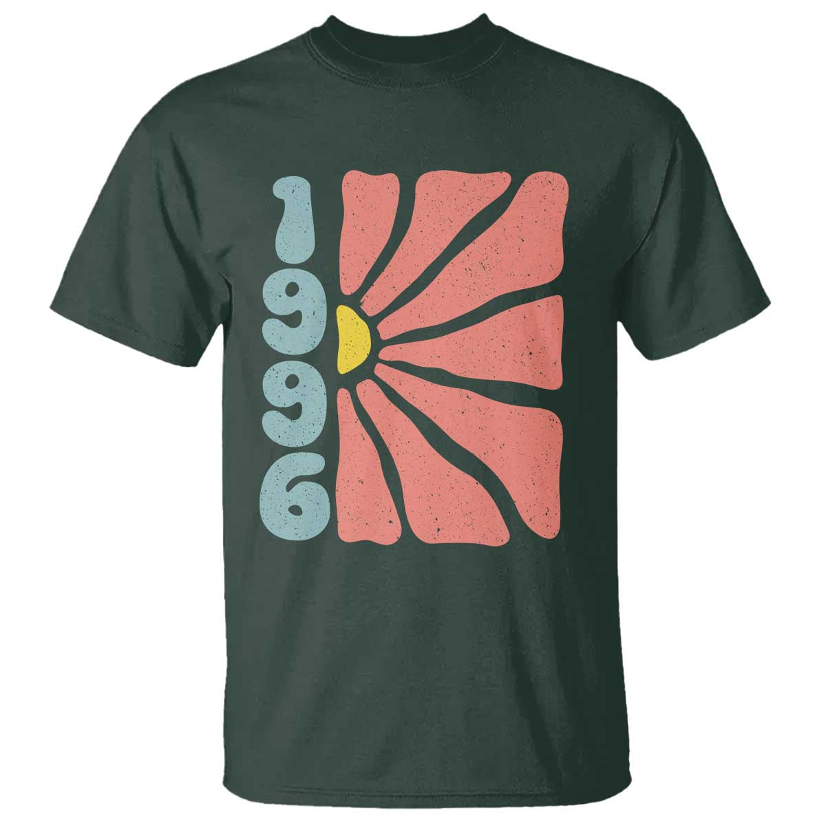 30th Birthday T Shirt Vintage 1996 Boho Flowers 30 Years Old Birthday TS11 Dark Forest Green Print Your Wear
