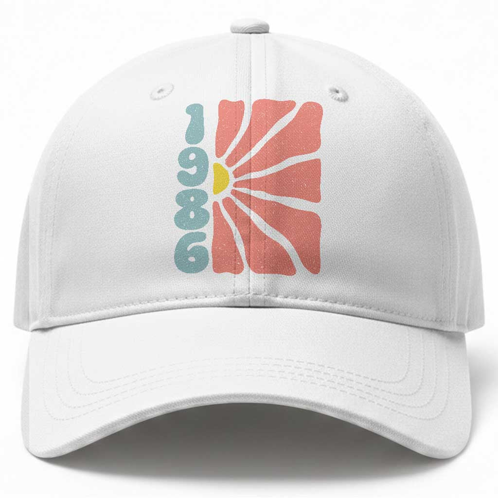 40th Birthday Baseball Cap Vintage 1986 Boho Flowers 40 Years Old Birthday TS11 Print Your Wear