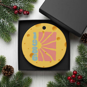 40th Birthday Ceramic Ornament Vintage 1986 Boho Flowers 40 Years Old Birthday TS11 1pc Yellow Cheese Print Your Wear