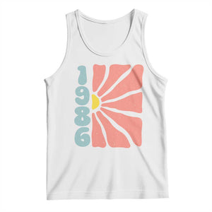 40th Birthday Tank Top Vintage 1986 Boho Flowers 40 Years Old Birthday TS11 White Print Your Wear