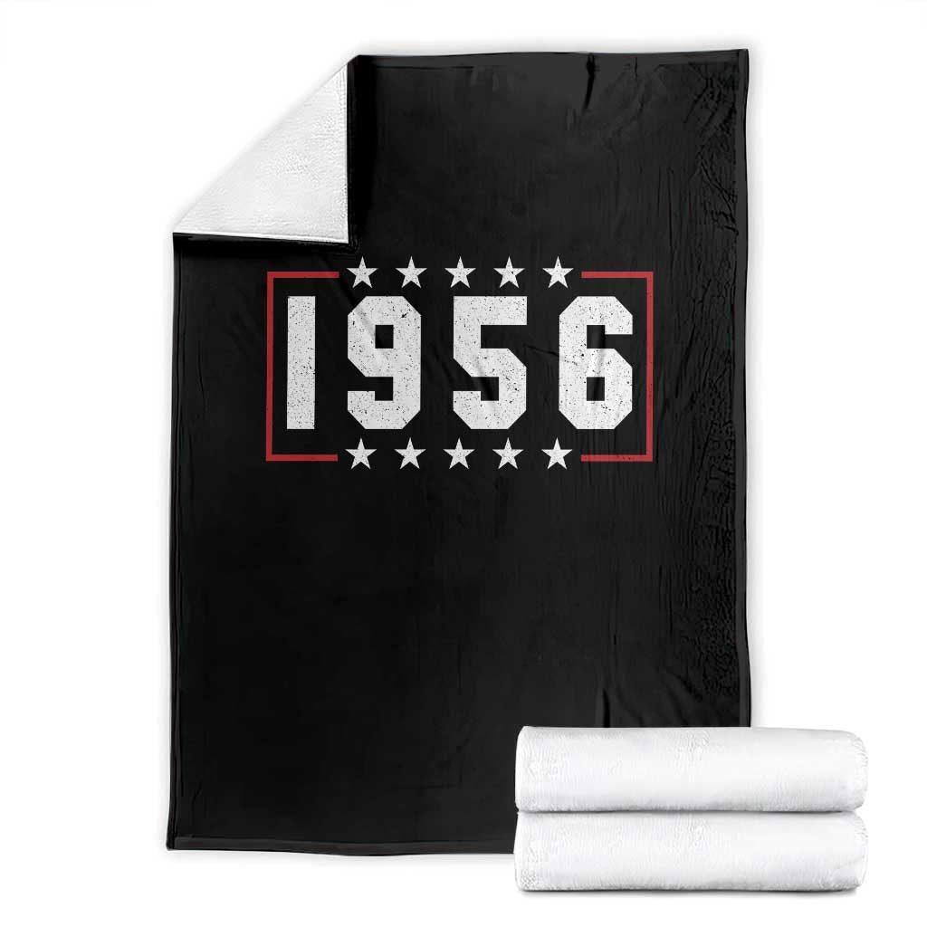 70th Birthday Throw Blanket Vintage 1956 70 Years Old Birthday Stars And Stripes TS11 Black Print Your Wear