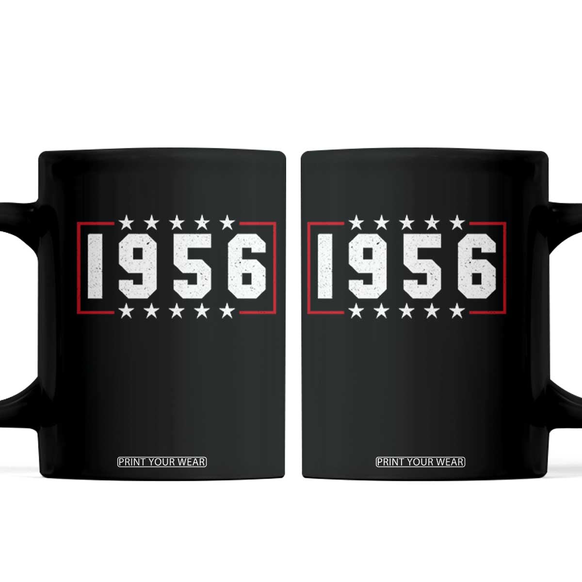 70th Birthday Coffee Mug Vintage 1956 70 Years Old Birthday Stars And Stripes TS11 Black Print Your Wear