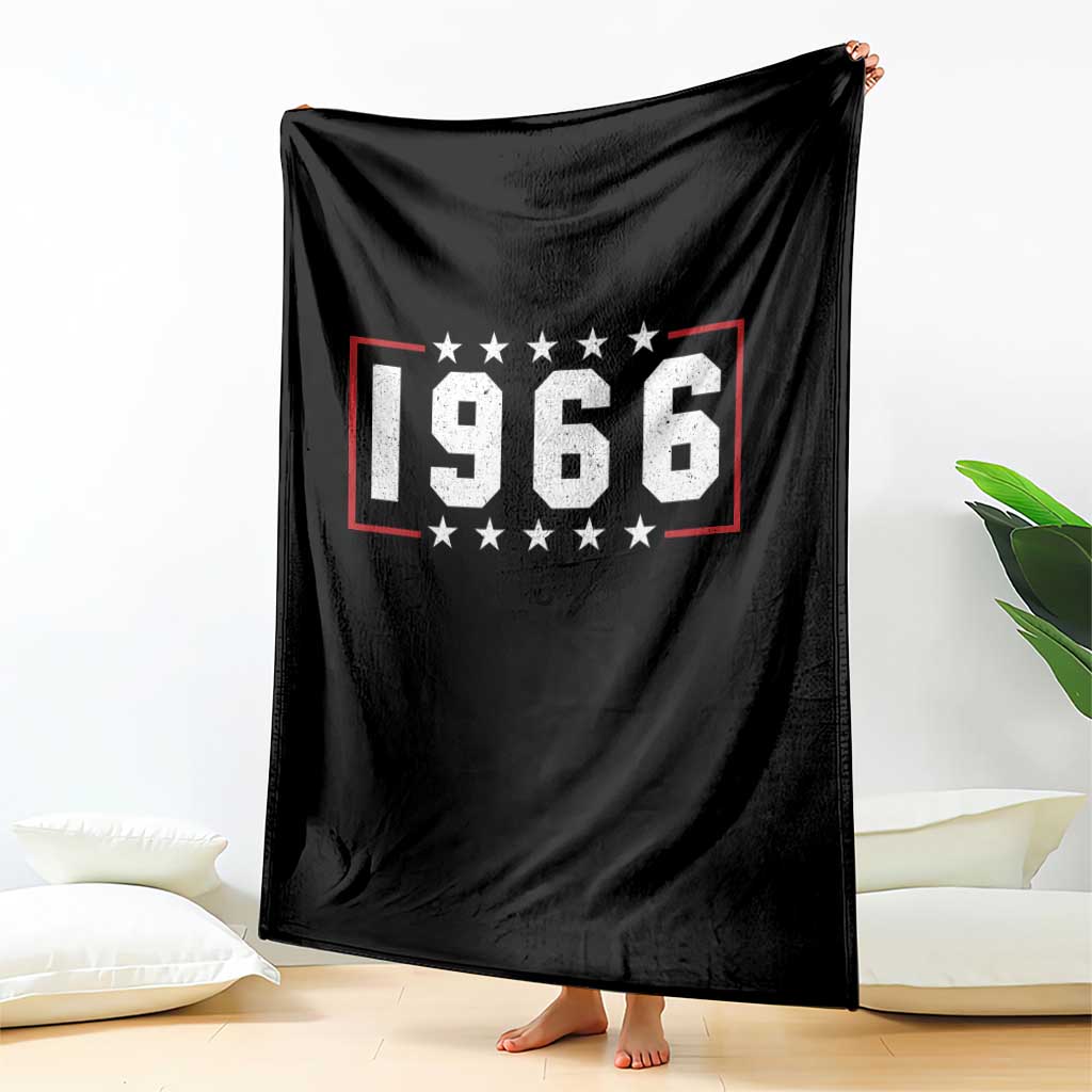 60th Birthday Throw Blanket Vintage 1966 60 Years Old Birthday Stars And Stripes TS11 Print Your Wear