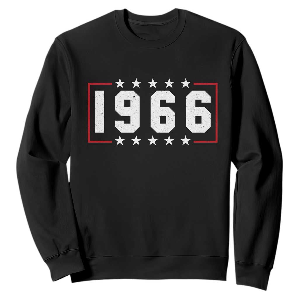 60th Birthday Sweatshirt Vintage 1966 60 Years Old Birthday Stars And Stripes TS11 Black Print Your Wear