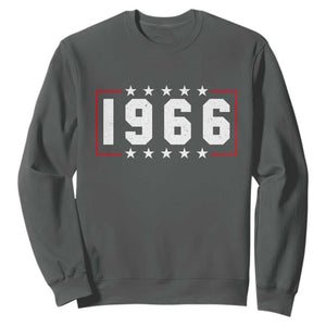 60th Birthday Sweatshirt Vintage 1966 60 Years Old Birthday Stars And Stripes TS11 Dark Heather Print Your Wear