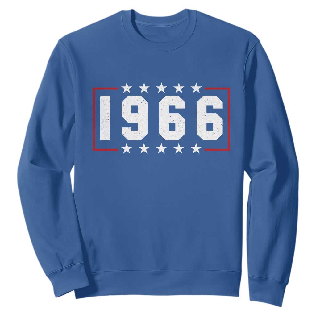 60th Birthday Sweatshirt Vintage 1966 60 Years Old Birthday Stars And Stripes TS11 Royal Blue Print Your Wear