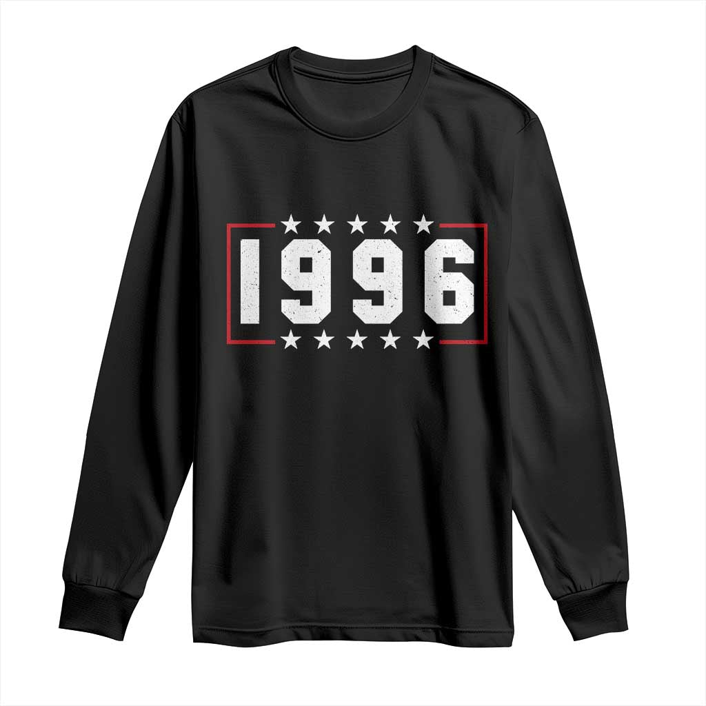 30th Birthday Long Sleeve Shirt Vintage 1996 30 Years Old Birthday Stars And Stripes TS11 Black Print Your Wear