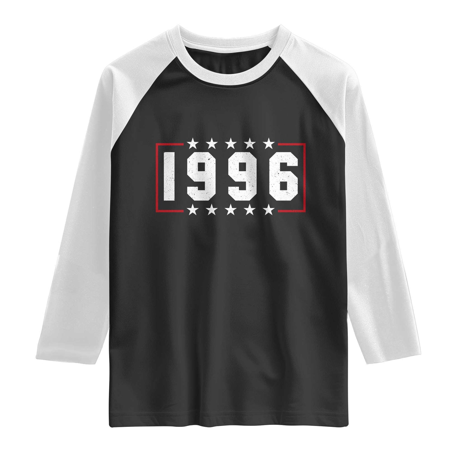 30th Birthday Raglan Shirt Vintage 1996 30 Years Old Birthday Stars And Stripes TS11 Black White Print Your Wear