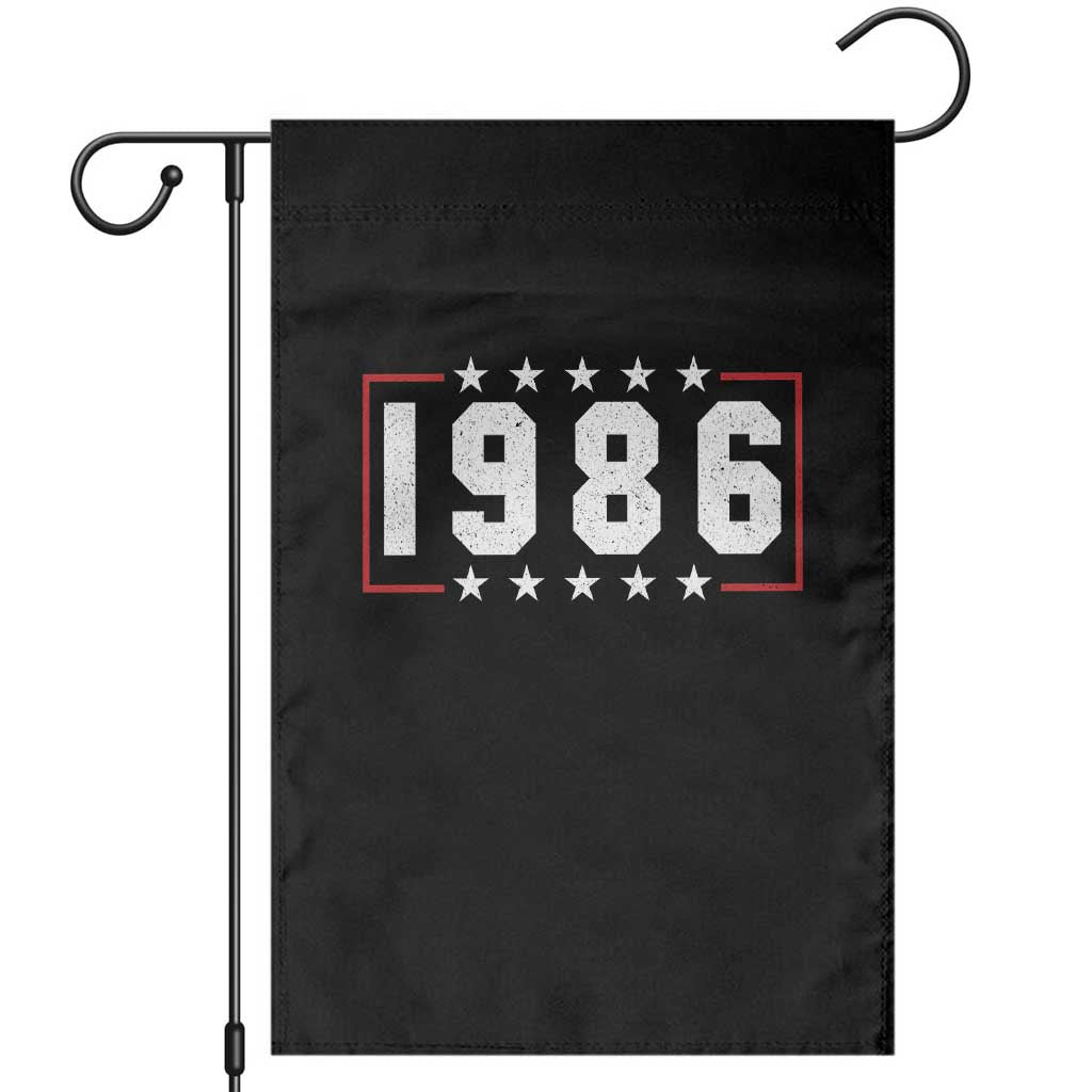 40th Birthday Garden Flag Vintage 1986 40 Years Old Birthday Stars And Stripes TS11 Black Print Your Wear