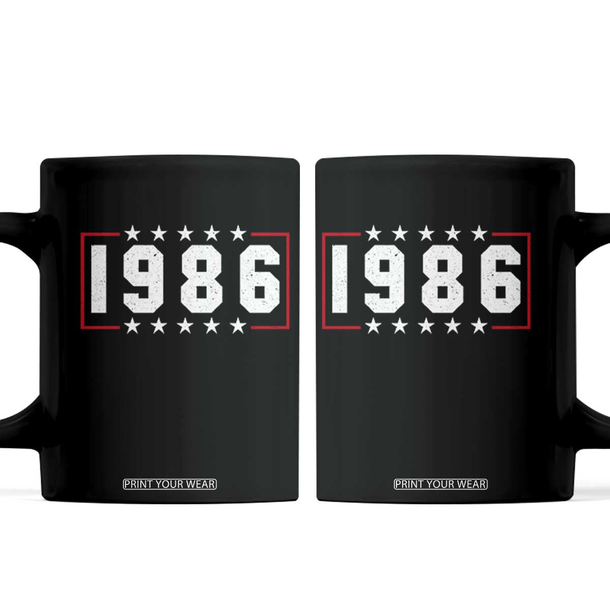 40th Birthday Coffee Mug Vintage 1986 40 Years Old Birthday Stars And Stripes TS11 Black Print Your Wear