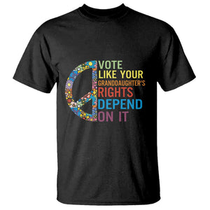 Vote Like Your Granddaughter's Rights Depend On It T Shirt Boho Floral Peace Sign TS11 Black Print Your Wear