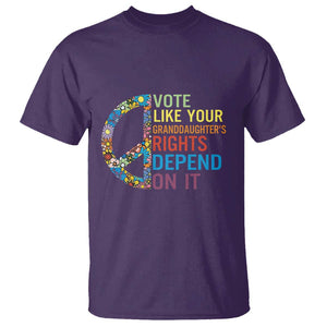 Vote Like Your Granddaughter's Rights Depend On It T Shirt Boho Floral Peace Sign TS11 Purple Print Your Wear