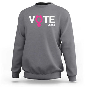 Funny Vote 2024 Sweatshirt Cat Woman Sign Harris President 2024 TS11 Charcoal Print Your Wear