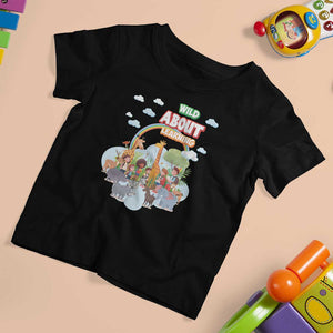 Wild About Learning T Shirt For Kid Back To School Zoo Animals Student Rainbow TS11 Black Print Your Wear