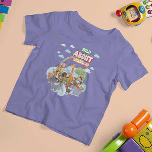 Wild About Learning T Shirt For Kid Back To School Zoo Animals Student Rainbow TS11 Violet Print Your Wear