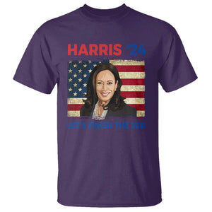 Kamala 2024 T Shirt Harris'24 Let's Finish The Job USA Flag TS11 Purple Print Your Wear