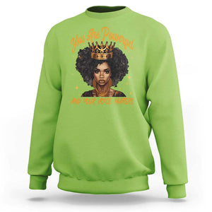 Harris 2024 Sweatshirt You Are Powerful And Your Voice Matters Afro Girl TS11 Lime Print Your Wear