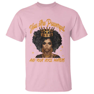 Harris 2024 T Shirt You Are Powerful And Your Voice Matters Afro Girl TS11 Light Pink Print Your Wear