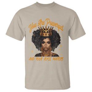 Harris 2024 T Shirt You Are Powerful And Your Voice Matters Afro Girl TS11 Sand Print Your Wear