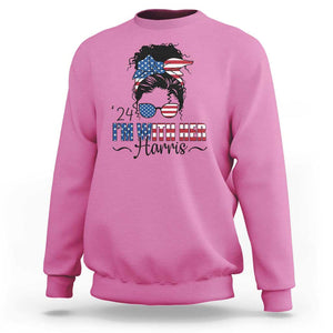 I'm With Her Harris Sweatshirt Kamala Support President 2024 USA Flag TS11 Azalea Print Your Wear