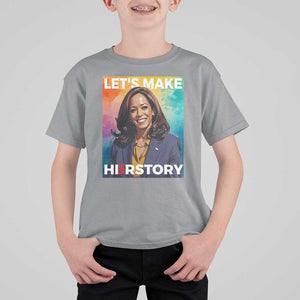 Let's Make Herstory 2024 T Shirt For Kid Kamala President Support Election TS11 Sport Gray Print Your Wear