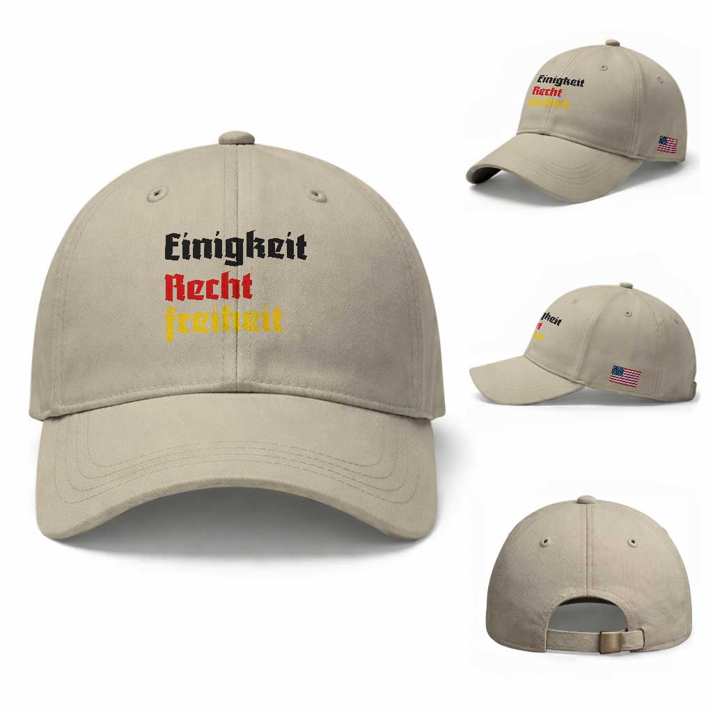 German Heritage Baseball Cap Einigkeit Recht Freiheit Germany Flag TS11 Baseball Cap Universal Fit Beige Print Your Wear