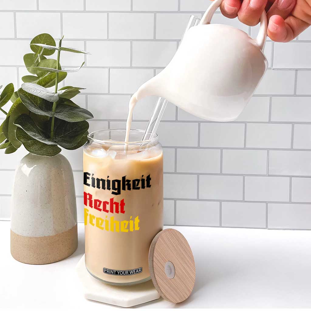 German Heritage Glass Can Einigkeit Recht Freiheit Germany Flag TS11 Print Your Wear