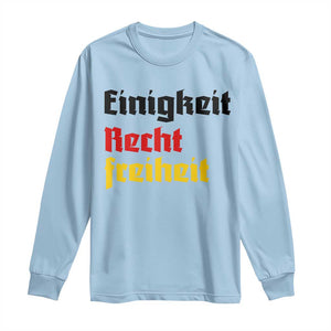 German Heritage Long Sleeve Shirt Einigkeit Recht Freiheit Germany Flag TS11 Light Blue Print Your Wear