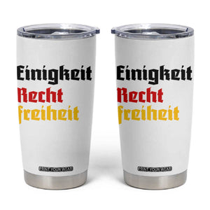 German Heritage Tumbler Cup Einigkeit Recht Freiheit Germany Flag TS11 White Print Your Wear