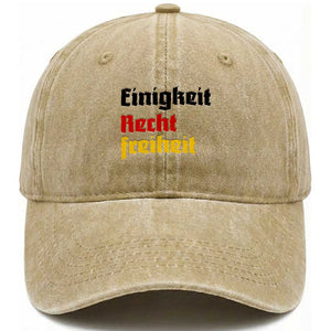 German Heritage Washed Cotton Baseball Cap Einigkeit Recht Freiheit Germany Flag TS11 Print Your Wear