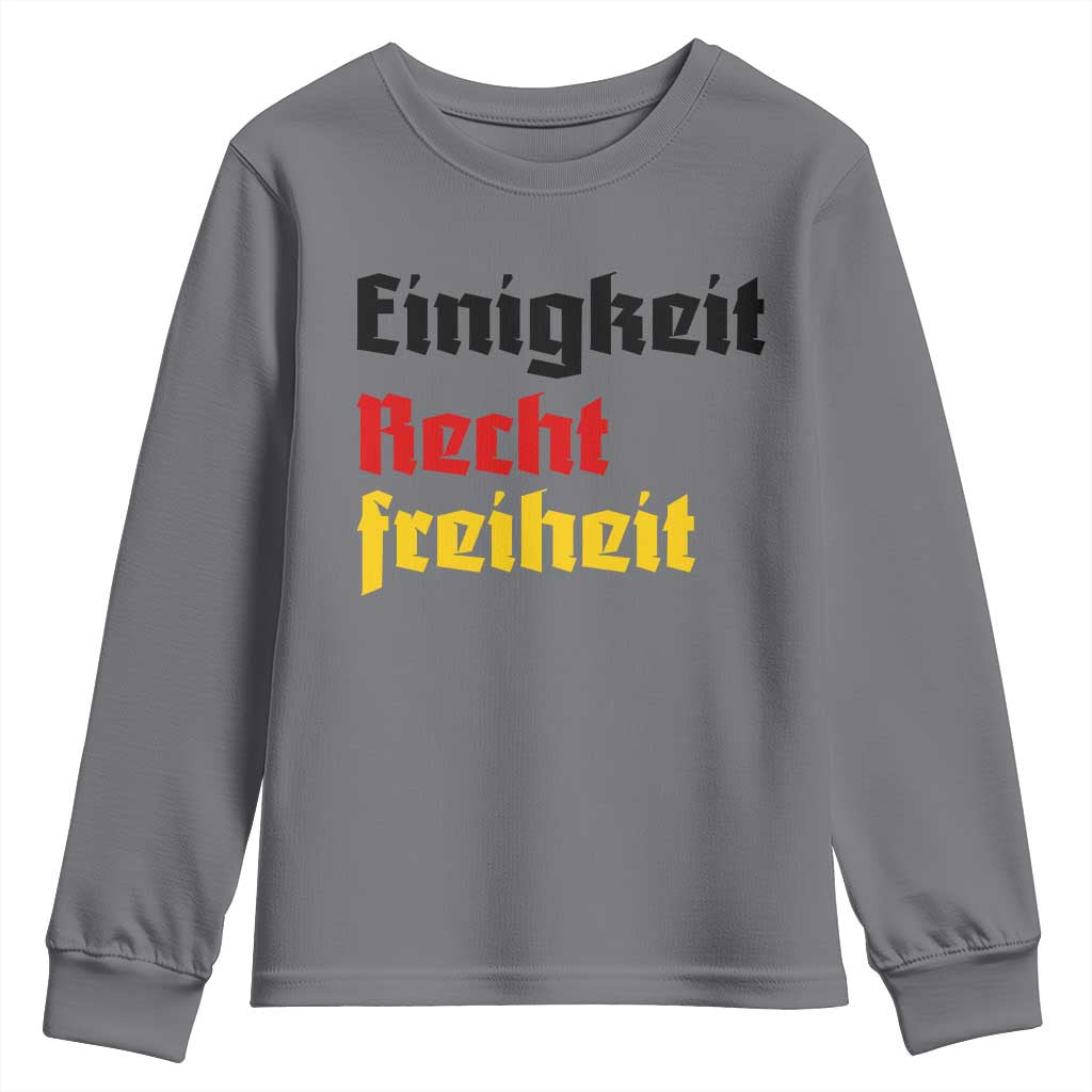 German Heritage Youth Sweatshirt Einigkeit Recht Freiheit Germany Flag TS11 Charcoal Print Your Wear
