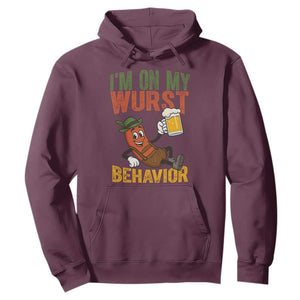 Funny I Am On My Wurst Behavior Hoodie German Oktoberfest Sausage TS11 Maroon Print Your Wear