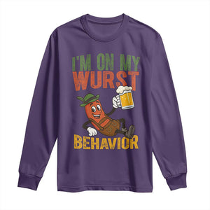 Funny I Am On My Wurst Behavior Long Sleeve Shirt German Oktoberfest Sausage TS11 Purple Print Your Wear