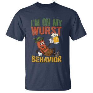 Funny I Am On My Wurst Behavior T Shirt German Oktoberfest Sausage TS11 Navy Print Your Wear