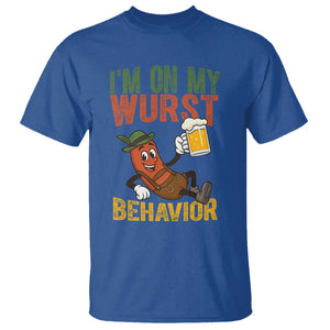 Funny I Am On My Wurst Behavior T Shirt German Oktoberfest Sausage TS11 Royal Blue Print Your Wear