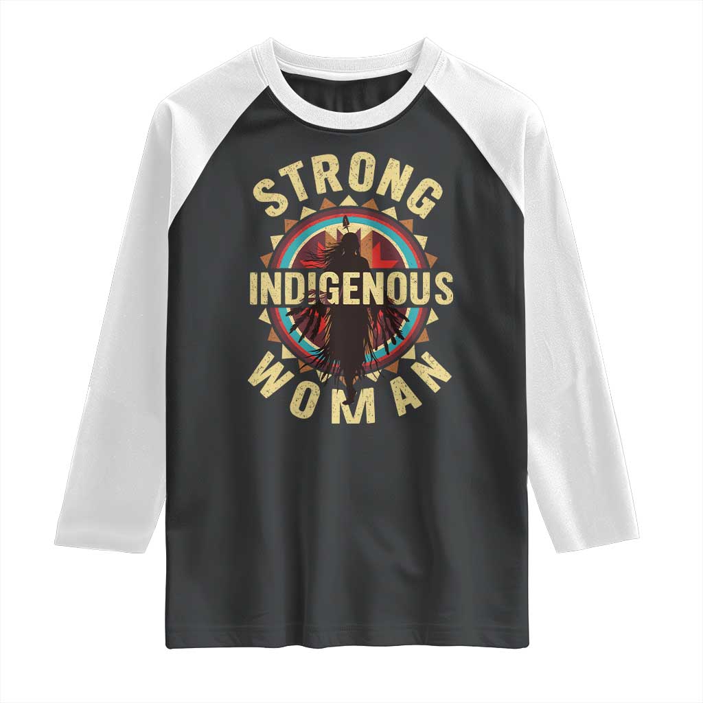 Strong Indigenous Woman Empowerment Raglan Shirt Native American TS11 Black White Print Your Wear