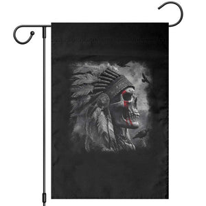 Native American Indian Chief Skull Headdress Crow Garden Flag TS11 Black Print Your Wear