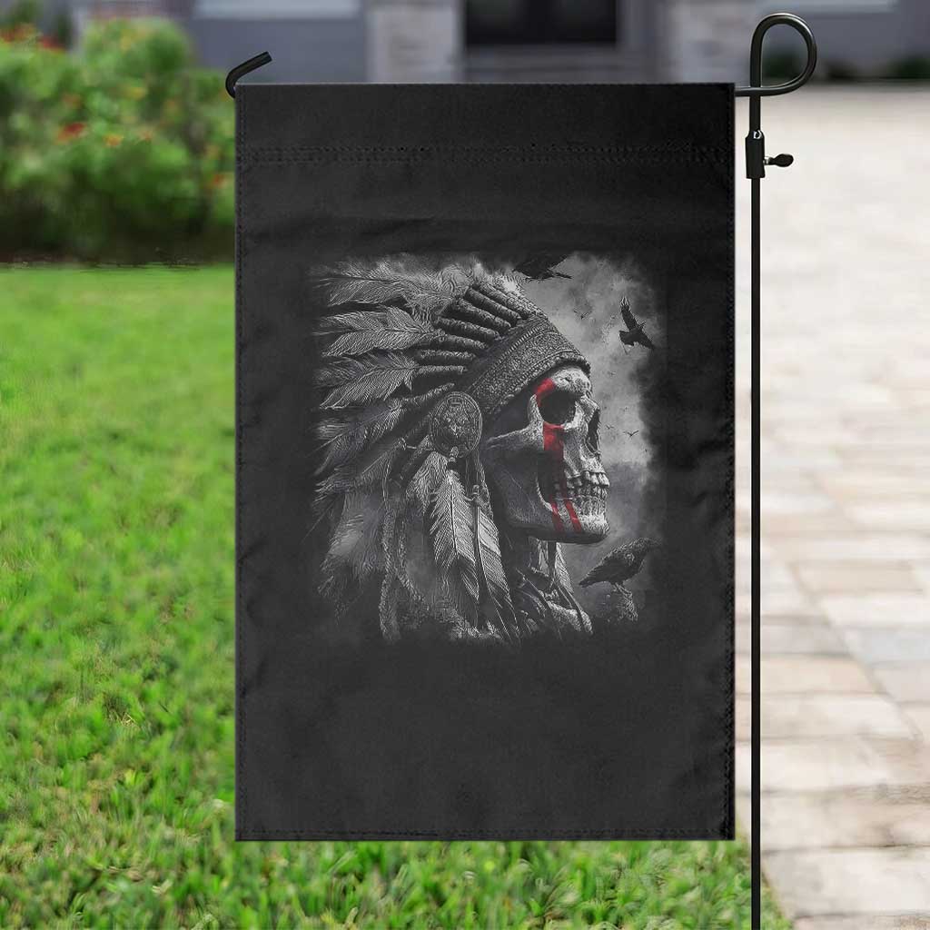 Native American Indian Chief Skull Headdress Crow Garden Flag TS11 Print Your Wear