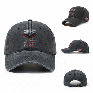 I Am A Grumpy Veteran I Served I Sacrificed I Dont Regret Washed Cotton Baseball Cap American Flag Bald Eagle TS11 Washed Cap Universal Fit Dark Gray Print Your Wear
