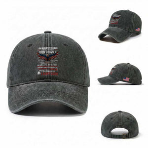I Am A Grumpy Veteran I Served I Sacrificed I Dont Regret Washed Cotton Baseball Cap American Flag Bald Eagle TS11 Washed Cap Universal Fit Dark Green Print Your Wear