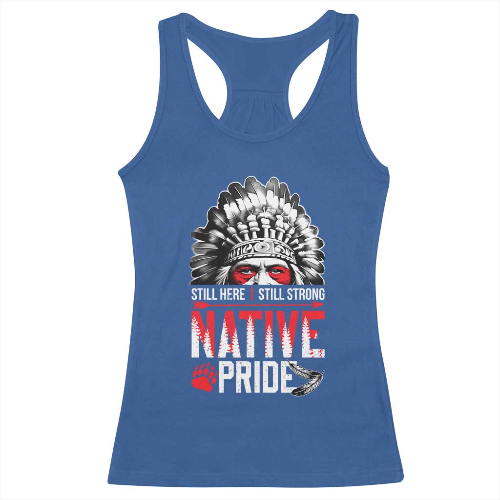 Still Here Still Strong Native Pride Racerback Tank Top Native American Feather TS11 Royal Blue Print Your Wear