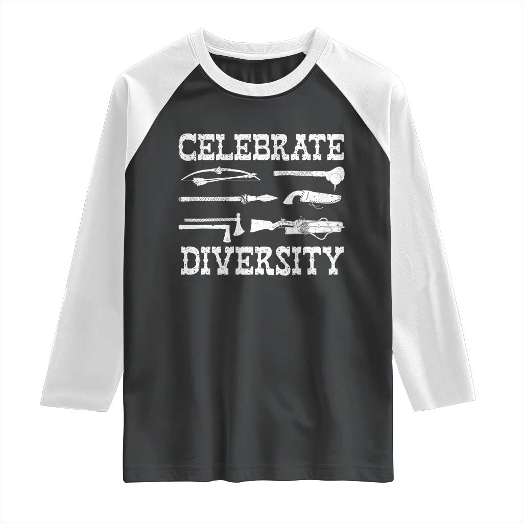 Native American Weapon Celebrate Diversity Raglan Shirt Indigenous Pride TS11 Black White Print Your Wear